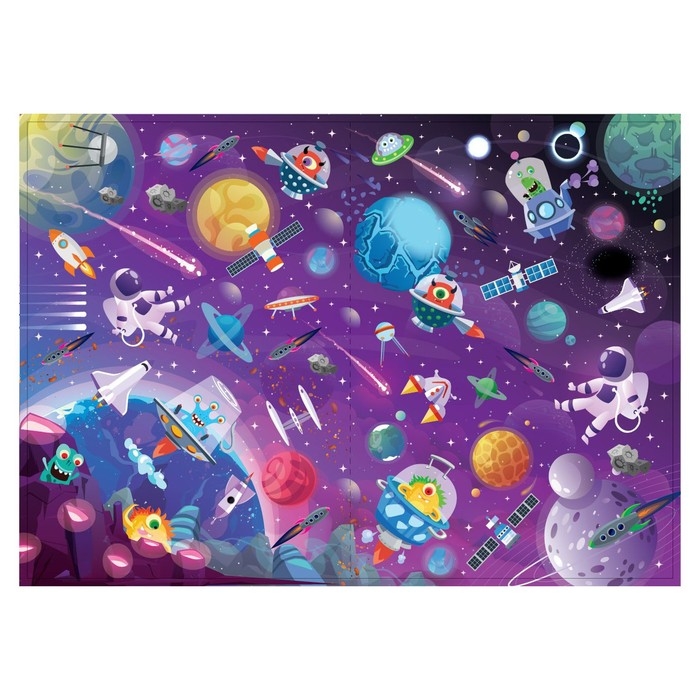 Книга со светящимися наклейками &laquo;Просторы космоса&raquo;, 70 наклеек, 4 стр.