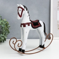 Сувенир дерево "Лошадка-качалка" белая с красным 22х5х23 см Сувенир дерево "Лошадка-качалка" белая с красным 22х5х23 см