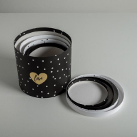 Набор шляпных коробок для цветов 4 в 1, упаковка подарочная, «Чёрно-белый», 14 х 13 см - 20 х 17,5 см Набор шляпных коробок для цветов 4 в 1, упаковка подарочная, «Чёрно-белый», 14 х 13 см - 20 х 17,5 см