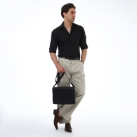 Сумка мужская деловая TEXTURA, 2 наружных кармана, цвет чёрный Сумка мужская деловая TEXTURA, 2 наружных кармана, цвет чёрный