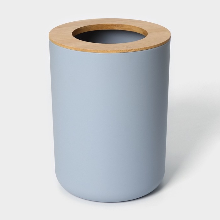 Набор аксессуаров для ванной комнаты SAVANNA &laquo;Вуди&raquo;, 6 предметов (мыльница, дозатор, 2 стакана, ёршик, ведро), цвет серый