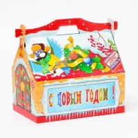 Новый год. Подарочная коробка Новогодняя КОРМУШКА "Деревянная" с анимацией 26,4 х 14 х 18,5 см. Новый год. Подарочная коробка Новогодняя КОРМУШКА "Деревянная" с анимацией 26,4 х 14 х 18,5 см.