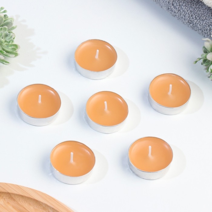 Набор чайных свечей ароматизированных Набор чайных свечей ароматизированных "Сандаловое дерево" в подарочной коробке, 6 шт