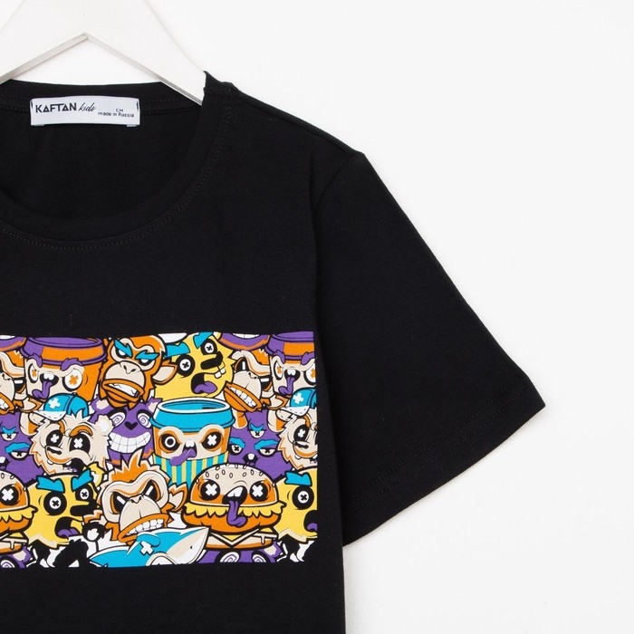 Футболка для мальчика KAFTAN Футболка для мальчика KAFTAN "Hype", рост 134-140, цвет чёрный