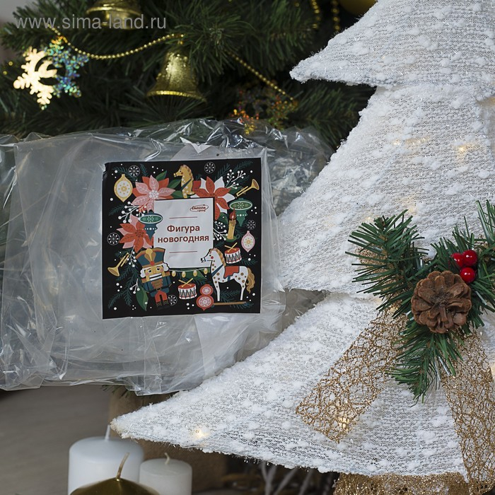 Светодиодная фигура &laquo;Ёлка&raquo; 40 &times; 50 &times; 10 см, металл, текстиль, 220 В, свечение тёплое белое