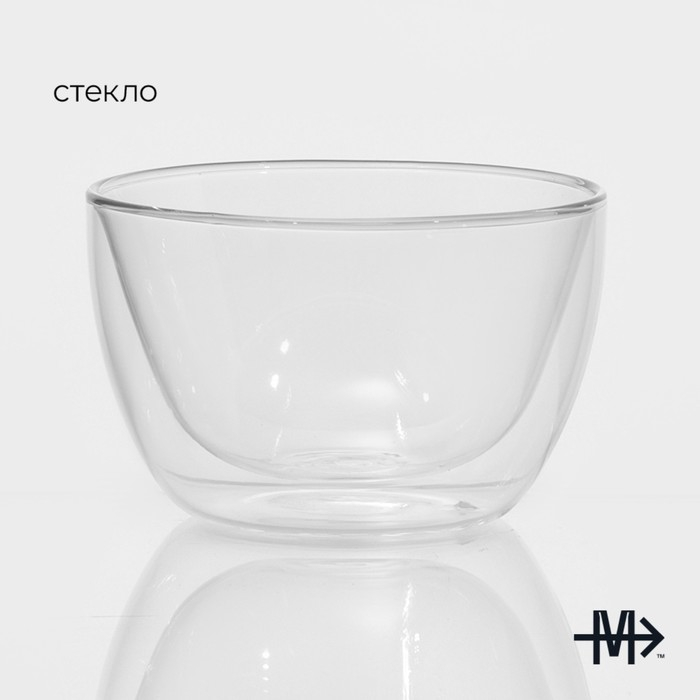 Пиала стеклянная с двойными стенками Magistro &laquo;Дуо&raquo;, 400 мл, 13&times;13&times;8 см