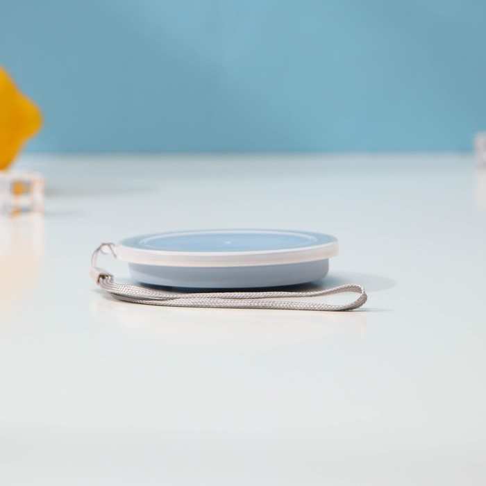 Стакан силиконовый складной с крышкой Доляна &laquo;Айли&raquo;, 180 мл, 9&times;8,5&times;9 см, цвет МИКС