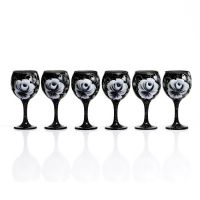Набор бокалов для вина "Розы" 6 шт, 220 мл, микс