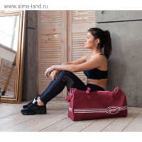 Сумка спортивная, отдел на молнии, длинный ремень, средний размер, цвет бордовый