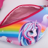 Сумка детская для девочки поясная &laquo;Единорог&raquo; 20 см х 10 см х 6 см