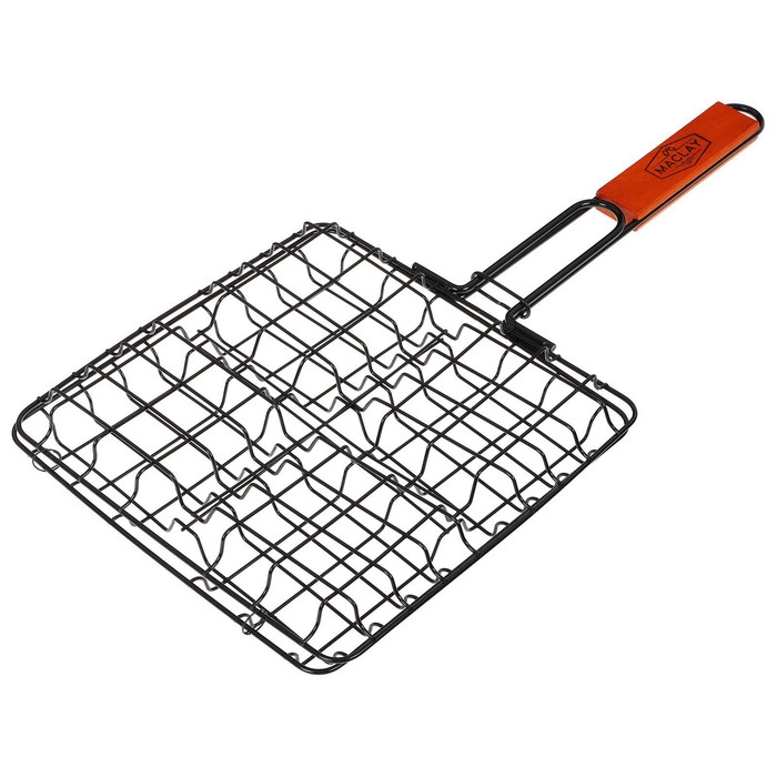 Решётка гриль для бургеров maclay, 24 x 24 см, хромированная сталь, для мангала Решётка гриль для бургеров maclay, 24 x 24 см, хромированная сталь, для мангала