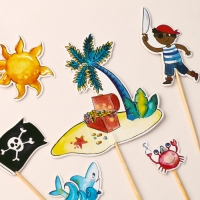 Набор топперов &laquo;Пиратская вечеринка&raquo;, набор 6 шт.