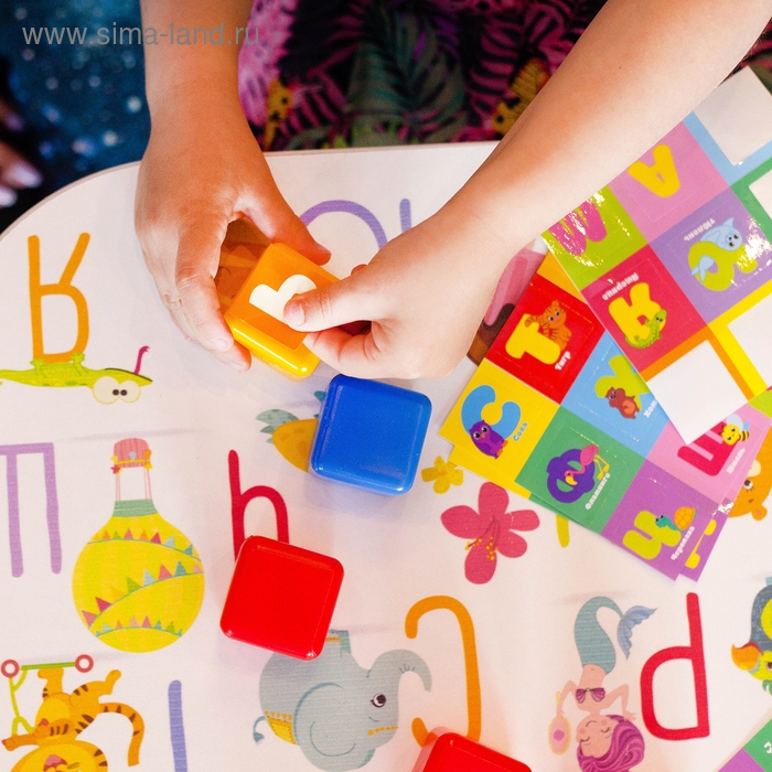 Кубики для малышей «Алфавит», пластиковые, цветные , 9 штук, 4 х 4 см, по методике Монтессори Кубики для малышей «Алфавит», пластиковые, цветные , 9 штук, 4 х 4 см, по методике Монтессори