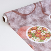 Клеёнка на стол Доляна &laquo;Цветы&raquo;, на нетканой основе, ширина 137 см, толщина 0,2 мм, рулон 20 м