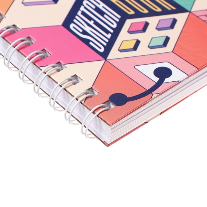 Скетчбук А5, 80 листов на гребне по длинной стороне "Игра", твёрдая обложка, блок 100 г/м&sup2;