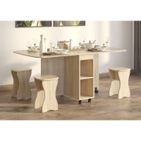 Комплект стол-книжка с табуретами 360/1670х900х740 Дуб сонома Комплект стол-книжка с табуретами 360/1670х900х740 Дуб сонома