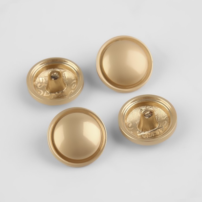 Набор металлических пуговиц на ножке, d = 18 мм, 4 шт, матовые, цвет золотой Набор металлических пуговиц на ножке, d = 18 мм, 4 шт, матовые, цвет золотой