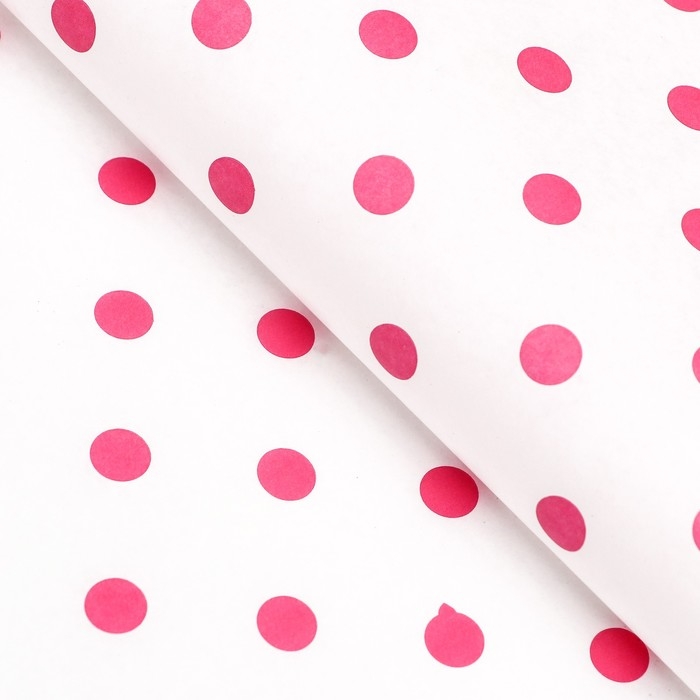 Бумага силиконизированная &laquo;Горох&raquo;, малиновый, 0,38 х 5 м