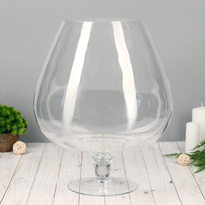 Ваза Ваза "Бренди" бокал на ножке d-18,5см h-38х31см,16 литров, толщина стекла 2,5мм 2528 прозрачная 116