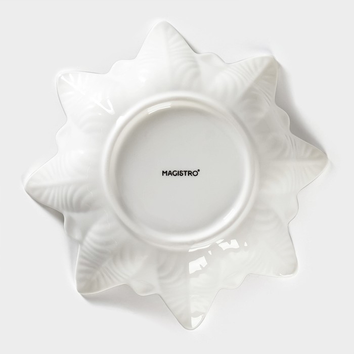 Салатник фарфоровый Magistro «Цветочек Бланш», d=24 см, цвет белый Салатник фарфоровый Magistro «Цветочек Бланш», d=24 см, цвет белый