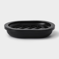 Набор для ванной &laquo;Эталон&raquo;, 4 предмета: дозатор для мыла, мыльница, 2 стакана, 24&times;8&times;17 см, цвет чёрный