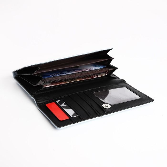 Кошелёк женский на магните, цвет голубой Кошелёк женский на магните, цвет голубой