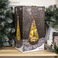 Светодиодная фигура &laquo;Ёлка с оленями&raquo; 13 &times; 31 &times; 13 см, пластик, батарейки ААх3 (не в комплекте), свечение тёплое белое