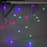 Гирлянда «Нить» 5 м с насадками «Розы большие», IP20, прозрачная нить, 20 LED, свечение мульти (RG/RB), мигание, 220 В Гирлянда «Нить» 5 м с насадками «Розы большие», IP20, прозрачная нить, 20 LED, свечение мульти (RG/RB), мигание, 220 В