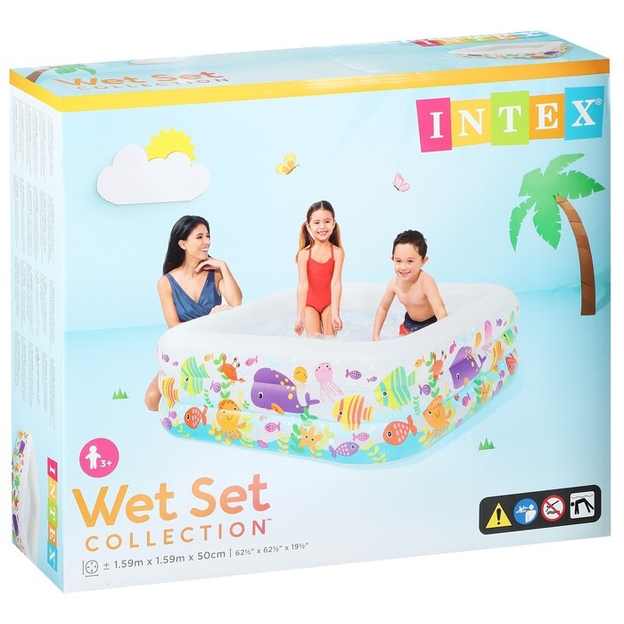 Бассейн надувной «Аквариум», 159 х 159 х 50 см, от 3 лет, 57471NP INTEX Бассейн надувной «Аквариум», 159 х 159 х 50 см, от 3 лет, 57471NP INTEX