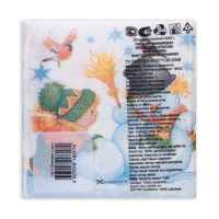 Новогодние салфетки бумажные Гармония цвета &laquo;Снеговик и дети&raquo; 1 слой, 24х24 см, 100 шт