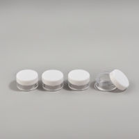 Баночки для хранения, 5 мл, d = 2,8 см, набор - 4 шт, цвет белый/прозрачный Баночки для хранения, 5 мл, d = 2,8 см, набор - 4 шт, цвет белый/прозрачный