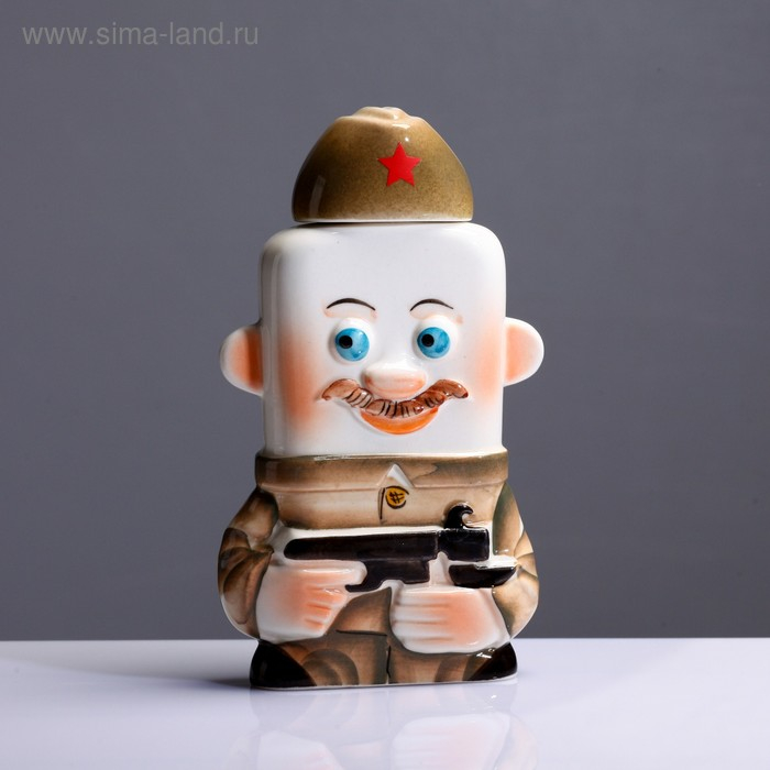 Штоф фарфоровый &laquo;Солдатик&raquo;, 0.35 л, в упаковке книге