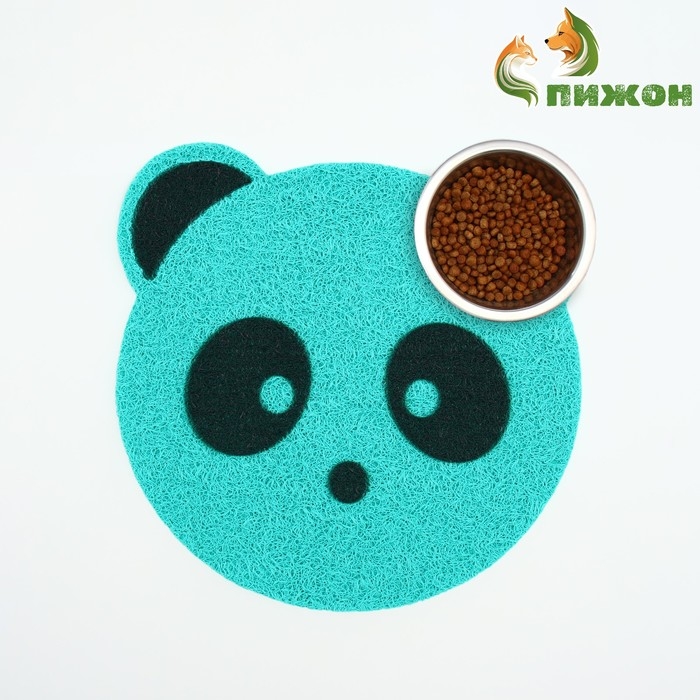 Коврик 2-в-1 под миску/туалет для животных Коврик 2-в-1 под миску/туалет для животных "Панда", 30 х 30 см, бирюзовая