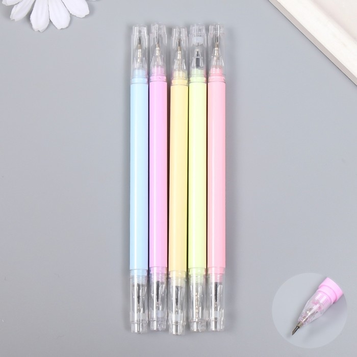 Нож для бумаги + ручка гелиевая двусторонний Нож для бумаги + ручка гелиевая двусторонний "Макарун" 0,9х15,8 см МИКС