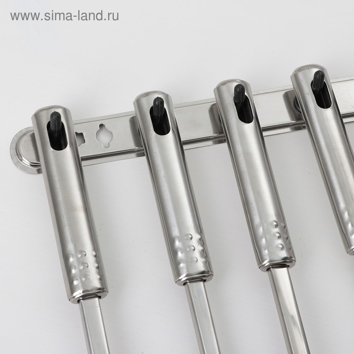 Набор кухонных принадлежностей &laquo;Стандарт&raquo;, 6 предметов, на подвесе, цвет серебряный