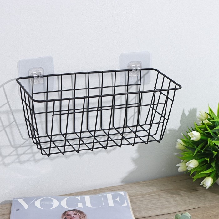 Корзина для мелочей Доляна, 13&times;29&times;11,5 см, цвет чёрный