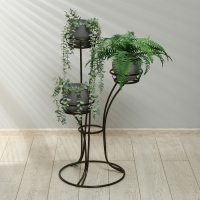 Подставка для цветов, напольная, на 3 горшка, d = 14 см, бронзовая, «Пирамида 3» Подставка для цветов, напольная, на 3 горшка, d = 14 см, бронзовая, «Пирамида 3»