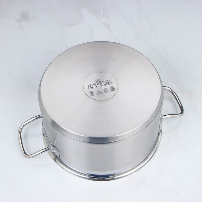 Кастрюля, 5 л, d=23,5 см, h=13 см, металлическая крышка, капсульное дно, индукция Кастрюля, 5 л, d=23,5 см, h=13 см, металлическая крышка, капсульное дно, индукция