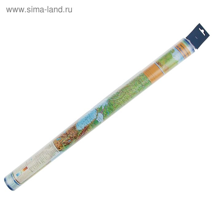 Карта России физическая, 101 x 70 см, 1:8.5 млн, без ламинации