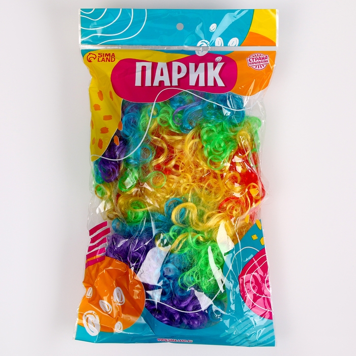 Карнавальный парик &laquo;Объём&raquo;, цветные кудри, 120 г