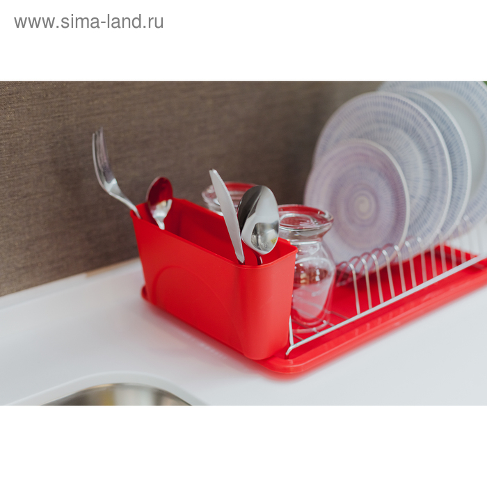 Сушилка для посуды с поддоном Доляна, 38,5&times;21,5&times;12,5 см, цвет МИКС