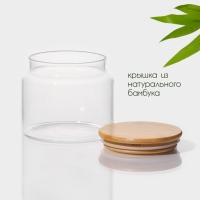 Банка стеклянная для хранения сыпучих продуктов BellaTenero &laquo;Эко&raquo;, 750 мл, 12&times;10,5 см, с бамбуковой крышкой