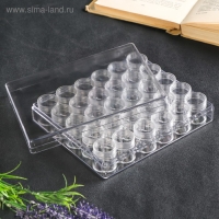 Шкатулка пластик для мелочей "Круг" прозрачная набор 30в1 2,9х2,5х2,5 см 3,5х13,5х16 см Шкатулка пластик для мелочей "Круг" прозрачная набор 30в1 2,9х2,5х2,5 см 3,5х13,5х16 см