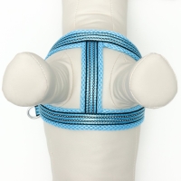 Шлейка супермягкая со светоотражающей прошивкой, размер М, обхват 32-63 см, голубая Шлейка супермягкая со светоотражающей прошивкой, размер М, обхват 32-63 см, голубая