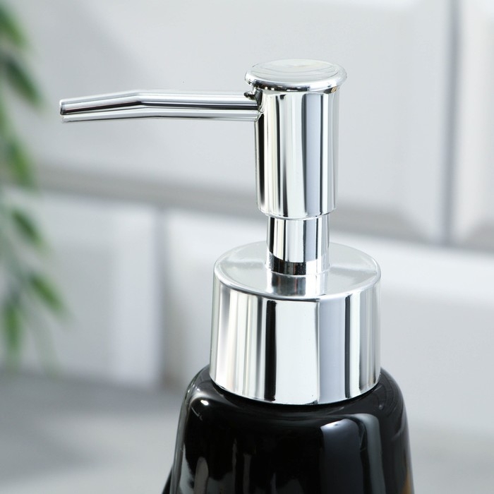 Набор аксессуаров для ванной комнаты &laquo;Black&raquo;, 3 предмета, дозатор, стакан, мыльница