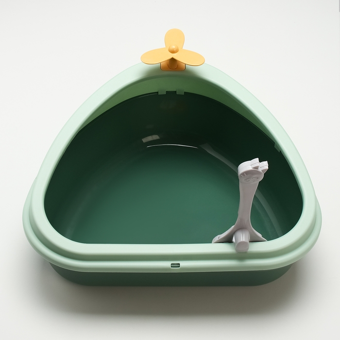 Туалет с бортом треугольный 47 х 41 х 19,5 см, зелёный