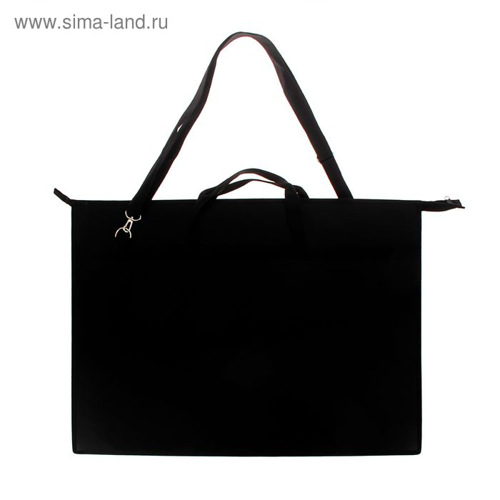 Папка для чертежей и рисунков А2, 650 х 480 х 50 мм, с ручками, пластиковая, молния сверху, Оникс, ПР 6, 0.9 мм, плечевой ремень, чёрная Папка для чертежей и рисунков А2, 650 х 480 х 50 мм, с ручками, пластиковая, молния сверху, Оникс, ПР 6, 0.9 мм, плечевой ремень, чёрная