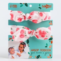 Повязка на голову для мамы и дочки &laquo;Набор для фотосессии: ягодки&raquo;, 2 шт., цв. розовый, M&B