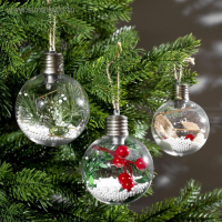 Набор ёлочных шаров «Зимний лес» 3 шт., батарейки, 1 LED, свечение тёплое белое Набор ёлочных шаров «Зимний лес» 3 шт., батарейки, 1 LED, свечение тёплое белое