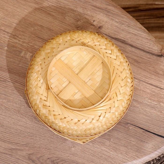 Вазочка плетёная, из бамбука 25х25х10 см